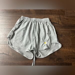 SHEIN Light gray shorts with flower at bottom M